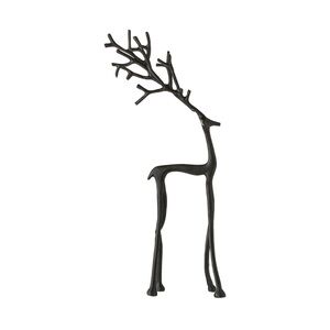 15.5" Black Standing Sculpted Reindeer Large Metal Deer Holiday Time - Walmart